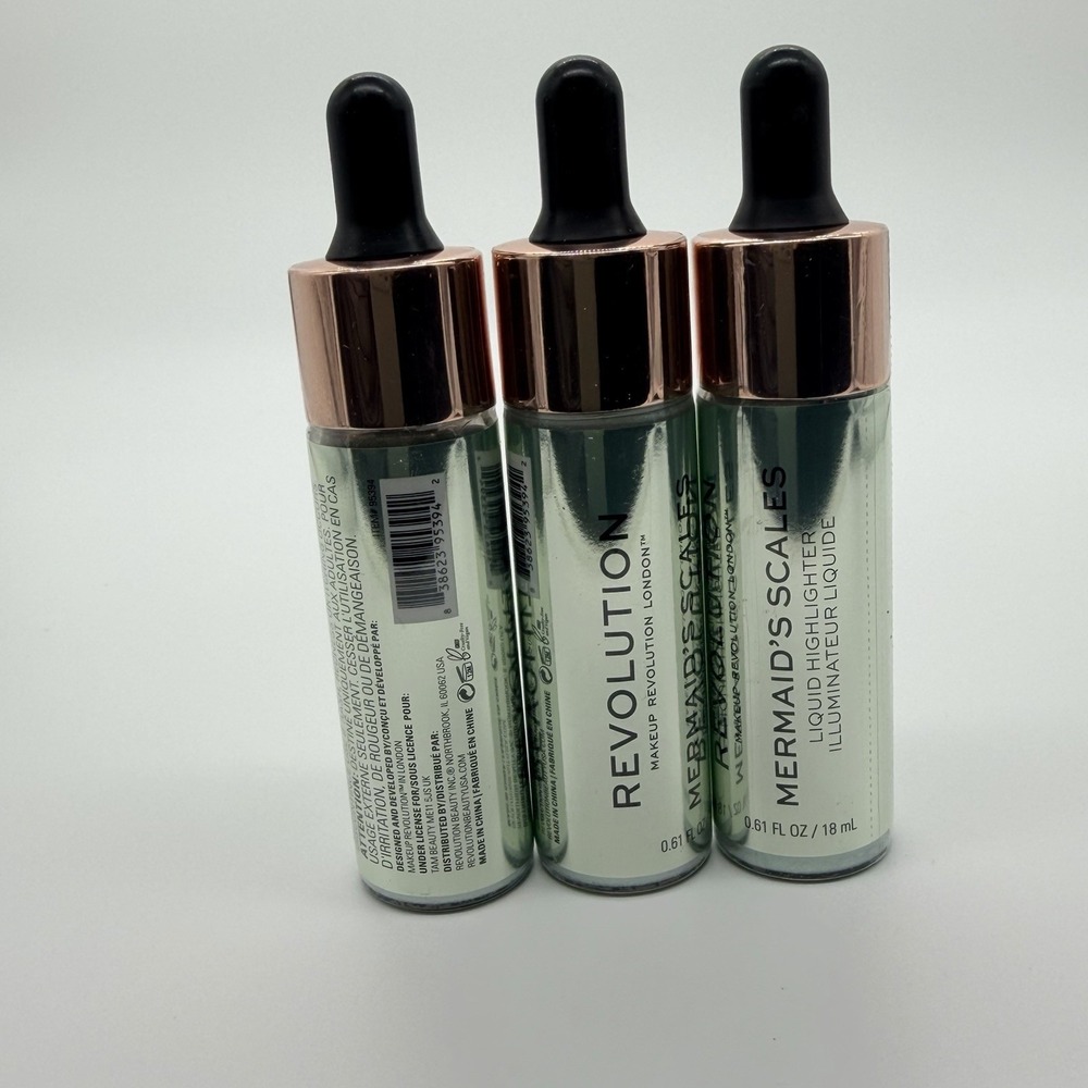 Revolution Liquid Highlighter Mermaid's Scales 0.61 oz 3 Pack New
